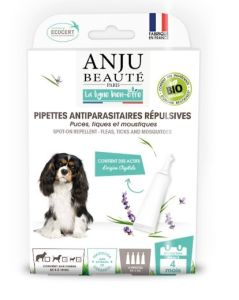 Pipette Insectifuge x4 pour chien de 5 à 10 kg  ANJU BEAUTE