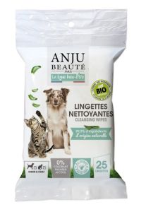 Lingettes Nettoyantes x25 pour chien et chat ANJU BEAUTE