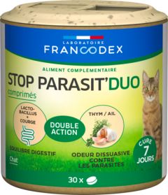 Antiparasitaire Stop parasit'duo pour chat FRANCODEX 30 comprimés