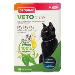 VETOPURE collier répulsif antiparasitaire réfléchissant pour chat et chaton BEAPHAR