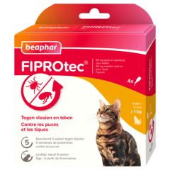 BEAPHAR FIPROTEC 50 mg Solution spot-on pour chat contre puces et tiques