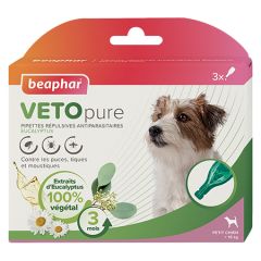 VETOPURE pipettes répulsives antiparasitaires Eucalyptus pour petit chien  BEAPHAR