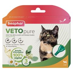 VETOPURE pipettes répulsives antiparasitaires Eucalyptus pour chat BEAPHAR