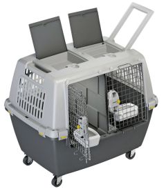 Caisse tous types de transport Gulliver Touring IATA chien KERBL Roues et gamelle livrées en option