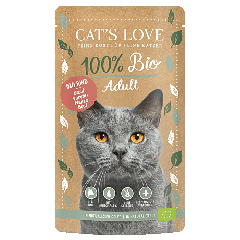 Pâtée BIO et sans céréales saveur Boeuf pour chat  CAT'S LOVE 100 g