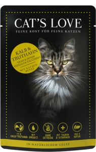 CAT'S LOVE Pâtée pour chat ADULT Veau & Dinde 