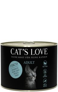 Pâtée sans céréales au Poisson Pur pour chat  CAT'S LOVE 200 g