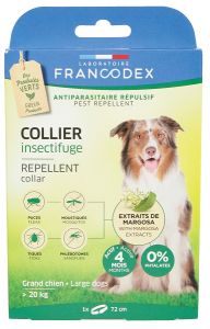 Collier insectifuge pour les grands chiens de + 20 Kg FRANCODEX