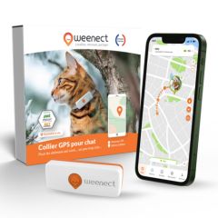 Collier GPS Blanc pour chat WEENECT XS