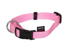 Collier nylon réglable rose pastel pour chien MARTIN SELLIER