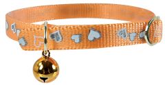 Collier orange avec grelot motif coeur pour chat ZOLUX