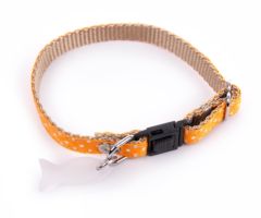 Collier pois orange pour chat MARTIN SELLIER