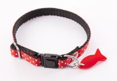 Collier pois rouge bicolore pour chat MARTIN SELLIER