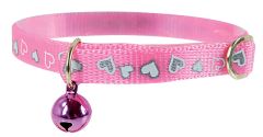 Collier rose avec grelot motif coeur pour chat ZOLUX