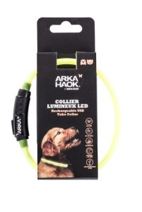 Collier tube LED jaune pour chien MARTIN SELLIER