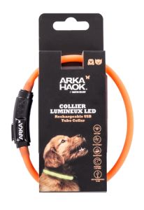 Collier tube LED orange pour chien MARTIN SELLIER