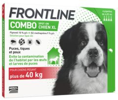 Pipettes antiparasitaire chien XL de 40 à 60 kg FRONTLINE COMBO