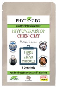 Comprimés Phyt'o'vermistop contre les parasitaires internes pour chien et chat PHYT'O'GEO