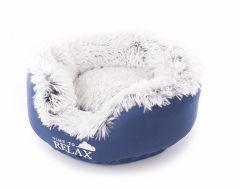 Corbeille igloo tout fourrure bleu pour chien et chat MARTIN SELLIER