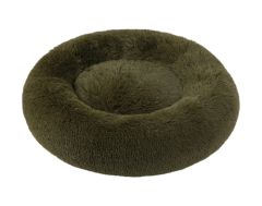 Corbeille ronde moelleuse olive pour chien et chat WOUAPY