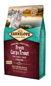CARNILOVE FRESH Croquettes Carpe et Truite pour chat stérilisé