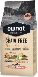 OWNAT Croquettes chien Just Grain Free Saumon et Seafood