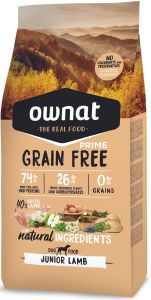 OWNAT Croquettes chiot Prime Grain Free Junior Agneau Sans Céréales