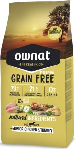 OWNAT Croquettes chiot Prime Grain Free Junior Poulet et Dinde