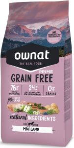 OWNAT Croquettes chien Prime Grain Free Mini Agneau