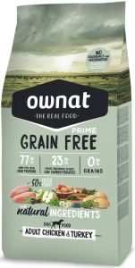 OWNAT Croquettes chien Prime Grain Free Poulet et Dinde