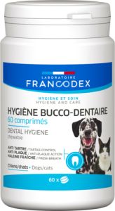 Dentifrice a croquer pour chien FRANCODEX 20 comprimés