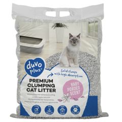 Litière pour chats premium avec odeur de poudre bébé DUVOPLUS 12 kg