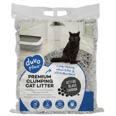Litière pour chat premium active black carbon  DUVOPLUS 12 kg