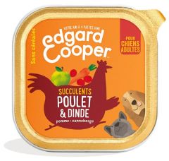EDGARD & COOPER Pâtée pour chien poulet et dinde sans céréales
