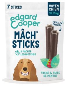 EDGARD & COOPER MACH'STICKS sticks dentaires fraise et menthe pour chien moyen