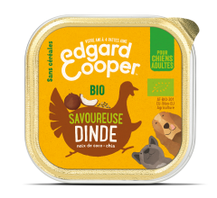 EDGARD COOPER Pâtée en barquette sans céréales à la dinde bio pour chien 100 g