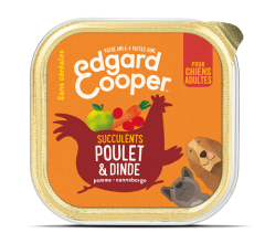 EDGARD COOPER Pâtée en barquette sans céréales au poulet et dinde pour chien 150 g