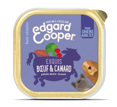 EDGARD COOPER Pâtée en barquette sans céréales au boeuf et canard pour chien 150 g