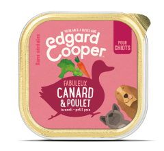 EDGARD COOPER Pâtée en barquette sans céréales au canard et poulet pour chiots 150 g
