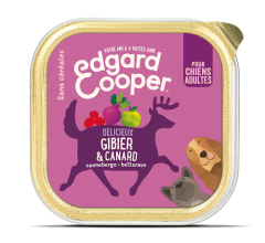 EDGARD COOPER Pâtée en barquette sans céréales au gibier & canard pour chiens 150 g