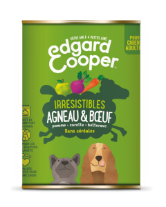 EDGARD COOPER Pâtée en boîte sans céréales à l'agneau et boeuf pour chiens