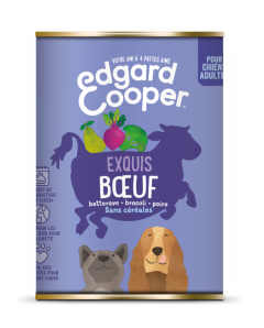 EDGARD COOPER Pâtée en boîte sans céréales au boeuf pour chiens 400 g