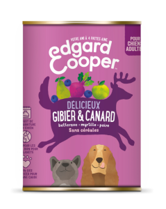 EDGARD COOPER Pâtée en boîte sans céréales au gibier et canard pour chien