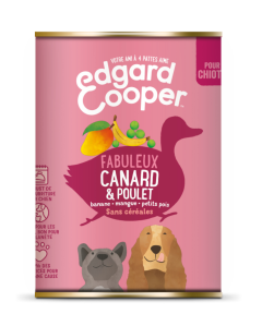 EDGARD COOPER Pâtée en boîte sans céréales au canard et poulet pour chiots