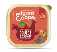 EDGARD COOPER Pâtée en barquette sans céréales poulet et saumon chiens seniors