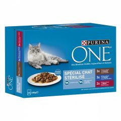 PURINA ONE Effilés en sauce pour chat adulte stérilisé 8 x 85 g