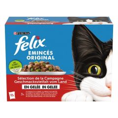 Émincés En Gelée pour chat Volaille-Légumes FELIX 12 x 85 g