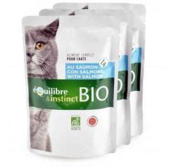 EQUILIBRE & INSTINCT Émincés bio pour chat au Saumon 100g