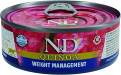Farmina N&D Pâtée sans céréales pour chat quinoa weight management 80 g