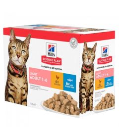 HILL’S SCIENCE PLAN Pack Mixte de sachets fraîcheurs LIGHT chat